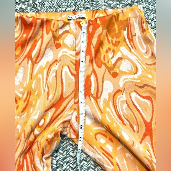 Zara, Jacquard Flared Pant,High waist,Pull-On,Elastic Waist,EUC,Fall Pant,Size M - Picture 7 of 9